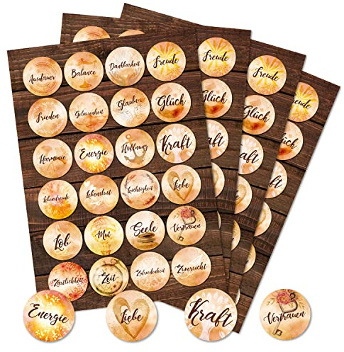 Logbuch-Verlag 96 Aufkleber Sprüche Motivation Mut Achtsamkeit Sticker Geschenk Spruchaufkleber vintage Körper Geist Seele
