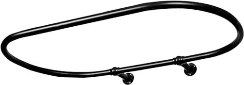 LUXURY Tradizionale forma ovale nera placcata curva (anelli per tende gratuiti) binario per tenda con soggiorno a parete, asta per tenda da doccia per tende da bagno, aste per tende da doccia