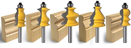 Pangocho Jinchao-bits de enrutador, 1PC CNC de la carpintería Cuchillo Cortador Cortador Tenon, 8 mm Vástago de la Carcasa Base de moldeo Router bit Set, para el hogar y Bricolaje