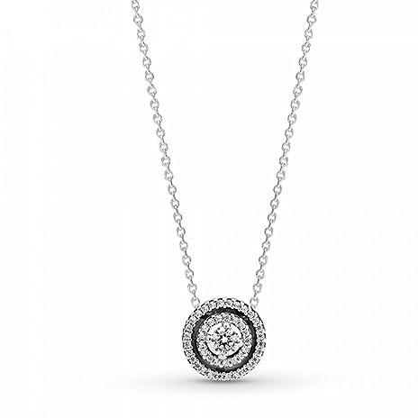 PANDORA Funkelnder Doppelter Kranz Halskette aus Sterling Silber mit Zirkonia, Größe: 45, 399414C01-45