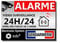 Stickers Alarme Vidéo Surveillance 24H/24 – Lot de 8 Autocollants Dissuasifs Effet Métal | Sécurité Maison, Commerce, Garage, Immeuble | Anti-Cambriolage, Qualité Pro. (Gendarmerie)