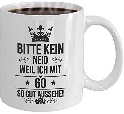 Tasse zum 60 Geburtstag Jahrgang 1965 geboren Keramik 375 Milliliter Mann Frau
