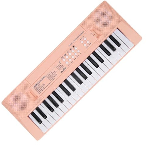 Elektrisches Keyboard Klavier 37 Tasten Mit Mikrofon Für Anfänger (Rosa)