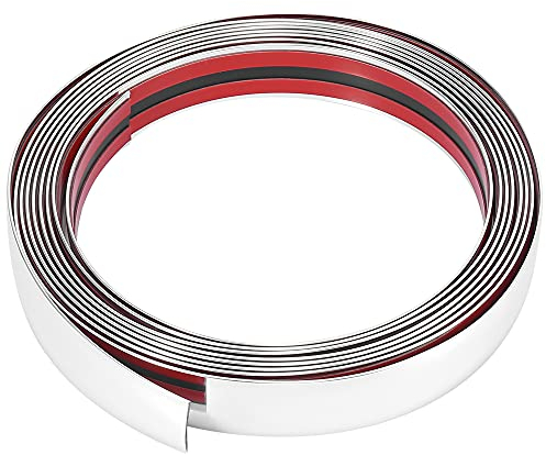 X AUTOHAUX Zierleiste 5mx30mm Zierstreifen Auto PVC Chrom Selbstklebend Chromleisten Kantenschutz für Autokarosserie Türfenster