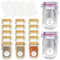 Prefdo 40 PCS Small & Medium Mason Jar Spice Jars Bags with 140 PCS Printed Spice Labels, Snack Saver Container Leak-Proof Zip-Lock Bags for Travel, Camping, Picnic