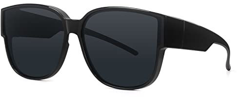 LVIOE Polarisiert Überziehbrille Damen Fit-Over Brille, Sonnenbrille für brillenträger UVA UVB Schutz