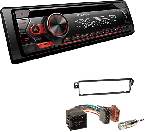 Pioneer DEH-S320BT 1-DIN Autoradio Bluetooth CD-Tuner USB Spotify inkl. Einbauset passend für Chevrolet Kalos 2004-2007 schwarz