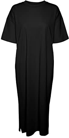 VERO MODA Damen Vmluna Singlet Ankle Dress Noos T-Shirt, Schwarz, XL EU