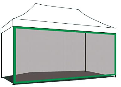 Telo zanzariera 3X4,5 per gazebo da giardino. Zanzariera con velcro verde