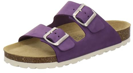 AFS-Schuhe 2100, pantofole da donna alla moda, in vera pelle di alta qualità, Made in Germany, Nubuck viola, 42 EU
