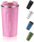 EALLEN Travel Mug with Leakproof Lid Reusable Insulated Coffee Cup for Hot & Cold Drinks/Tea Portable Stainless Steel Thermal Takeaway Travel Coffee Mug for Car/Outdoor/Picnic/Office/School(Pink)