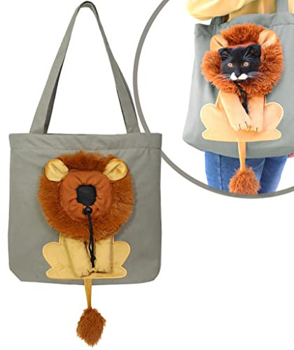 PAPIEEED Pet Cat Carrier Canvas Tote Bag, Cat Sling Pack for Outing Walking, Purse for Chihuahua Bichons Pomeranian