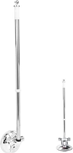 Gcroet Boat Accessories, Car Flag Pole Holder Traveler RV Flag Pole Kit Adjustable Suction Cup Flagpole Mount for Camper Silver