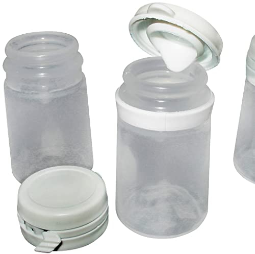 2 x 20ml Empty Paint Pots - Small Plastic Containers for Ink/Glue/Enamel/Acrylic/Modelling/Art/Crafts - Mixing Tester Tubs for Artists - Refillable - Hinged Flip Top Lid