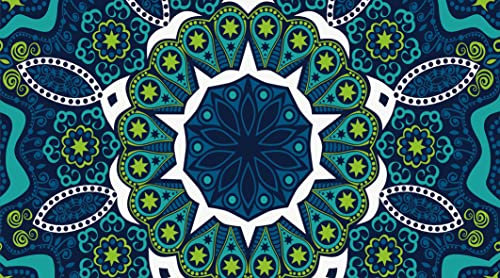 FEBE Strandtuch XXL Mandala 100x180 cm Badetuch Groß 100% Mikrofaser Handtuch Stranddecke Sommer-Handtücher