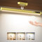 Moslumin Motion Sensor LED Light Bar Indoor, Rechargeable Under Cabinet Kitchen Lights, Magnetic Battery Powered Operated Wall Strip Lights with Remote Control for Picture Shelf – Gold