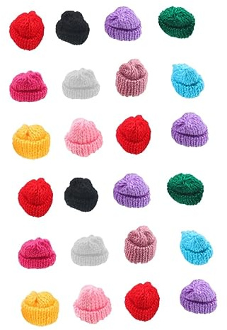 Abaodam Mini Strickmützen 40 Stück 0.98X0.98X0.79In Diy Bastelbedarf Für Kinder Mädchen Puppenhaus Mini Hut Dekoration Handwerksprojekte