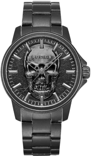 Police Herren Analog Quarz Uhr mit Edelstahl Armband PEWJG0024402