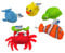 alldoro 60326 Aquanauts - Badewannen-Spielzeug - 5er Set, Polyester, 10-12 cm, bunt - schwimmende Badetiere für Kinder