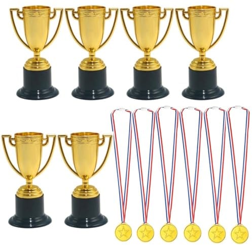 JZK Trophy Cups Tasses de trophée Jeunesse Unisexe, doré, Taille Unique