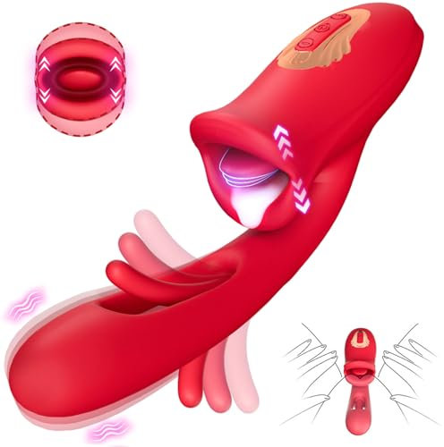 Zungen-Sexspielzeug Vibrator Sex Spielzeug für die Frau, G Punkt Vibrator Dildo-Vibratoren Klitorisstimulator 10 Zungenlecken 10 Vibrationsmodi 10 Flattern, Anal Sexspielzeug Sexspielzeug für Paare