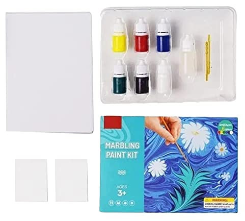 Kit de peinture à marbrure à l'eau, kit d'art de peinture marbrée, kit de peinture aquarelle pour peinture marbrée, peinture non toxique sur l'eau, cadeaux de vacances créatifs pour garçons et filles