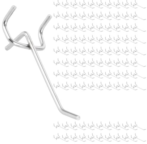 ZOFUN 100 Stück Lochwand Haken 10cm, Werkzeugwand Pegboard Einfachhaken für Stecktafel Zubehör, Werkzeughalter Wand, Garage, Regal, Werkstatt