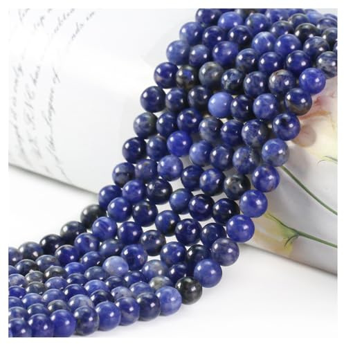 Ouubuuy 45pcs Blue Sodalite 8mm Round Crystal Beads for Jewelry Making