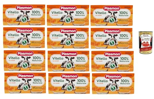 Plasmon Carne Vitello e cereale 12x (2x80g) Mit italienischem Fleisch, 100% natürlich, ohne Stärken und Räume hinzugefügt + Italian Gourmet polpa 400g