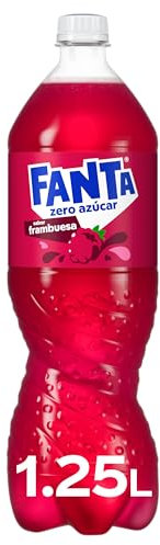 Fanta Frambuesa Sin Azucar - Refresco con 4% de Zumo de Frambuesa- Botella 1,25L
