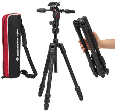 Manfrotto Befree GT PRO 4-Section Aluminum Travel Tripod with 3-Way Pan/Tilt Head, Black