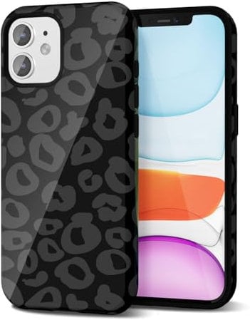 Svanove Cheetah Print Phone Case for iPhone 11 Case Girly Trendy Leopard Pattern, Retro Cool Animal Print, Luxury Cute Case for Women, Aesthetic Y2k Hard Shell Plastic, Black