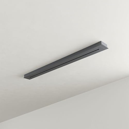 s.luce Modular Balken Baldachin mehrflammig Rechteckig Lampen-Aufhängung, Farbe:Schwarz, Ausführung:1-reihig, Größe:120cm