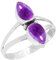 Jeweloporium Violet Naturel Améthyste Bague en argent 925 pour femme Pierre Précieuse Cocktail Petite Bague en argent Taille ajustable 49 à 59.5 Engagement Cadeau victorien Bijoux