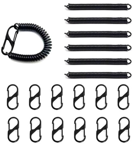 6 Stück Schlüsselanhänger Kette,Schlüsselringe Mit Kette,Schlüsselkette,Coil Springs Key Chain,Elastischer Schlüsselanhänger für Kleine Schlüssel Ideal für Auto,Motorrad,Fahrrad und Hausschlüssel
