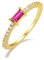 Epinki Gelbgold Au585 Eheringe Echt Goldschmuck, Ewigkeitsring Memoirering Partnerringe 14K Gold Pärchen Ringe mit Turmalin Rose Rot Rechteckschliff für Damen, Gr.58 (18.5)