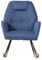 DARDVORLAG Schaukelstuhl Dreifarbiges Leinen-Color-Blocking Schwingsessel Relaxsessel für Wohnzimmer Schlafzimmer Belastbarkeit bis 150 kg (Blau, 65cmX89cmX90cm)