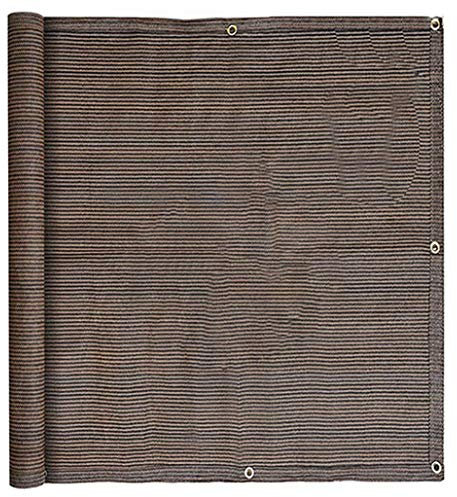Parasol rectangular de 95 x 300 cm, color marrón, para patio, balcón, piscina, porche, barandilla y jardinería, fácil de limpiar, con cuerda incluida