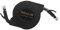 Mikikit Black 2m Retractable Network Cable Cat6 Flat Ethernet Cable Connector for Printer Router