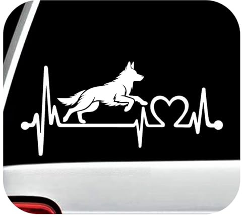 Rakelfix Herzschlag Schäferhund Aufkleber Größe/Farbe ANPASSBAR Sticker Autoaufkleber