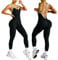 XDSP Damen Sport Jumpsuit Eng Yoga Rückenfreie Padded Overall Bodysuit Hohe Taille Ärmellos Sportkleidung Scrunch Butt Elegant Ganzkörperanzug Sexy Stretch Yoga Slim Fit Einteiler Romper