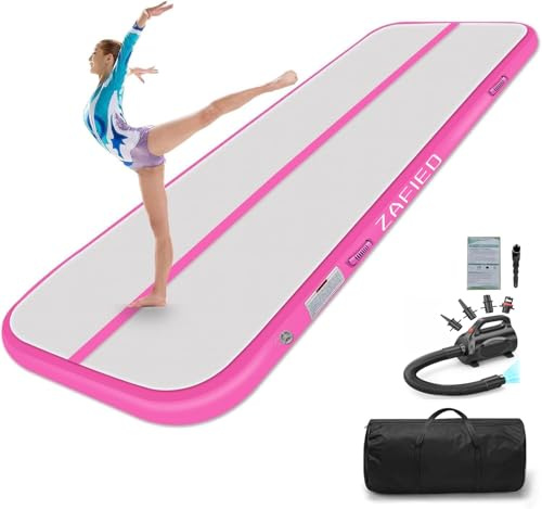 Air Matte Track, Gymnastikmatte 3/4/5/6m Turnmatte Aufblasbar Tumbling Matten mit Pumpe Trainingsmatte Fitnessmatte Yogamatte für Zuhause Outdoor