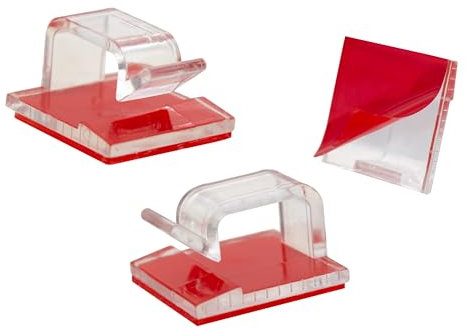 mucHome Kabelhalter selbstklebend 50 Stück transparent mit 10 Ersatzkleber [Wiederverwendbar] Kabelclips Kabelklemmen Kabelbefestigung für Lichterkette Indoor & Outdoor