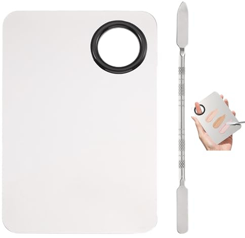 Smaoqingji Spatule Makeup De Maquillage Palettes - set de 2 Pièces, Inoxydable Mélange Palette, Utilisé Pour Mélanger Tous les Produits Cosmétiques, Il Permet Créer Facilement Image Belle Elégante