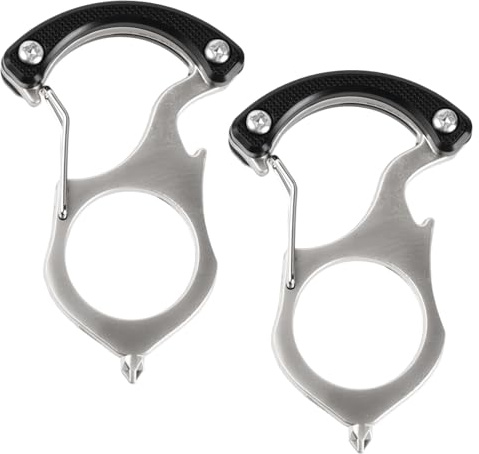 Ziyonix Self Defense Schlüsselanhänger mit Flaschenöffner 2 Pcs, Selbstverteidigung Schlüsselanhänger Multifunktionaler Tragbarer Bierflaschen Fensterbrecher schlüsselanhänger für Auto Outdoor Camping