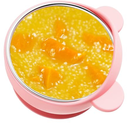 Knowlife Suction Bowls | Scientific Feeding Baby Food Bowls - Stainless Steel Inner Containers Feeder for Toddler Kids Travel Dinner Snack Feeding