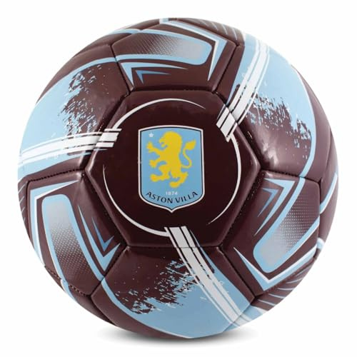 Hy-Pro Officially Licensed Aston Villa F.C. Football – Size 5, Turbine Design, Aston Villa Merchandise, Training, Match, Collectible For Kids and Adults