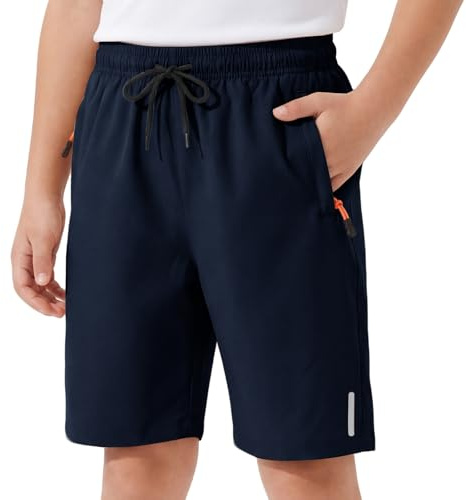 Hoseay Boys Shorts Kids Quick Dry School PE Short for 7-8 Years, Blue