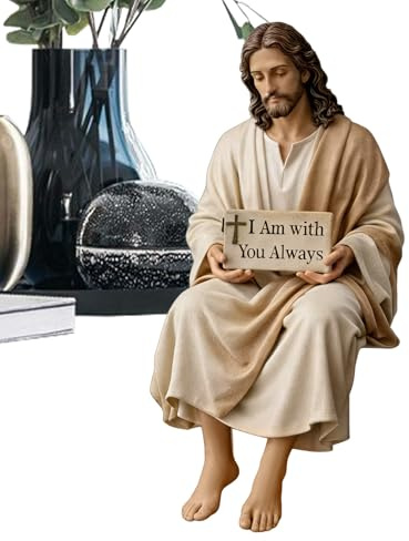 Wmaapg Jesus Statue - Friedliche Handgefertigte Schreibtischdekoration - Religiöse Jesus Figur Schreibtischdekoration - Für Zuhause Wohnzimmer Auto Schlafzimmer Schrank Armaturenbrett Schreibtisch