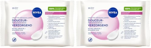 NIVEA - Lingettes Démaquillantes Douceur 3 en 1-40 Pièces (Lot de 2)
